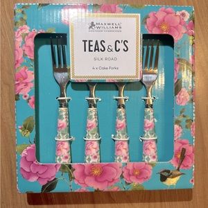 Maxwell & Williams - 4 piece floral cake fork set